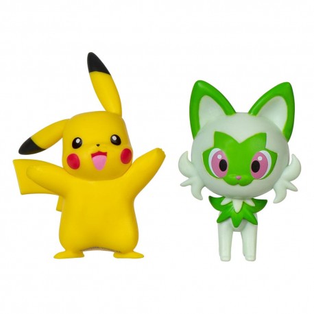 Pokemon - PIKACHU & SPRIGATITO - Battle Figure Pack